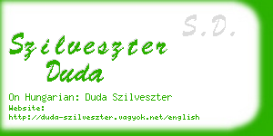 szilveszter duda business card